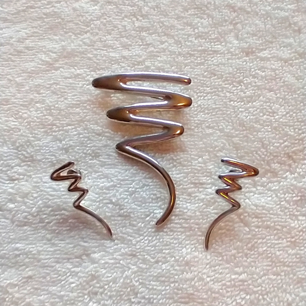 Sterling Silver Earrings and Broche